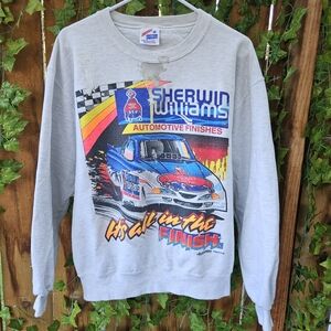 Rare Vintage Sherwin Williams Gray Jerzees Crewneck Race Sweater